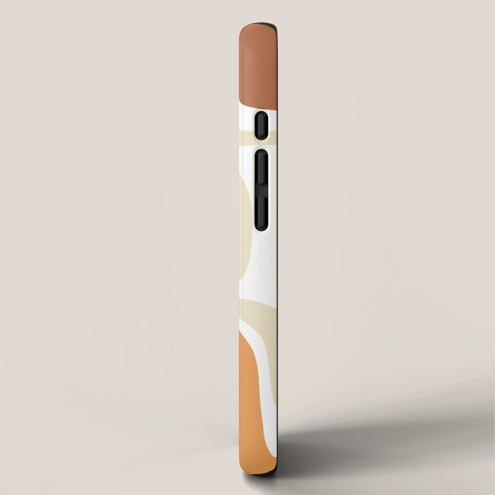 Palm Springs Mid-Century Minimalist Abstract Brown Ochre Beige White iPhone Case Gallery Image 2