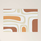 Palm Springs Mid-Century Minimalist Abstract Brown Ochre Beige White Welcome Mat Gallery Image 1