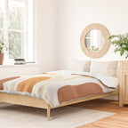 Palm Springs Mid-Century Minimalist Abstract Brown Ochre Beige White Duvet Cover Gallery Image 2
