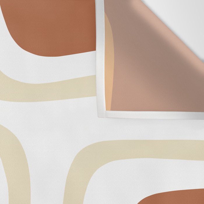 Palm Springs Mid-Century Minimalist Abstract Brown Ochre Beige White Wall Tapestry Gallery Image 3
