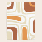 Palm Springs Mid-Century Minimalist Abstract Brown Ochre Beige White Poster Gallery Image 4