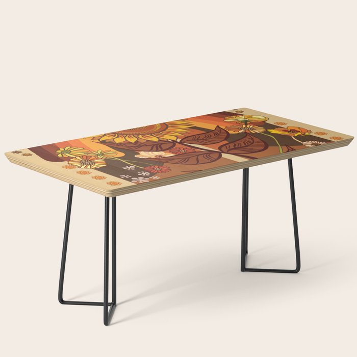 70s, Sunflower, retro, rainbow, warm colors, 60s, boho Coffee Table Gallery Image 1
