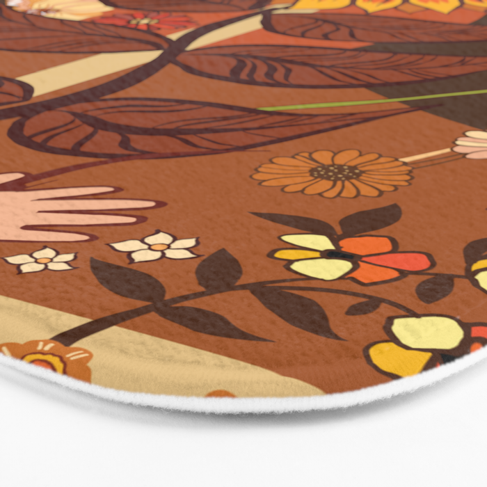 70s, Sunflower, retro, rainbow, warm colors, 60s, boho Bath Mat Gallery Image 3