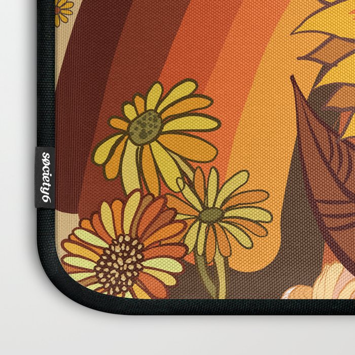 70s, Sunflower, retro, rainbow, warm colors, 60s, boho Laptop Sleeve Gallery Image 3