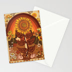 70s, Sunflower, retro, rainbow, warm colors, 60s, boho Stationery Card Gallery Image 2