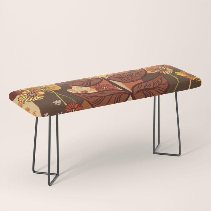 70s, Sunflower, retro, rainbow, warm colors, 60s, boho Bench Gallery Image 1