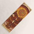 70s, Sunflower, retro, rainbow, warm colors, 60s, boho Yoga Mat Gallery Image 1