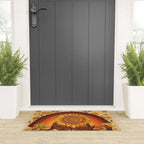 70s, Sunflower, retro, rainbow, warm colors, 60s, boho Welcome Mat Gallery Image 3