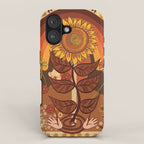 70s, Sunflower, retro, rainbow, warm colors, 60s, boho iPhone Case Gallery Image 1