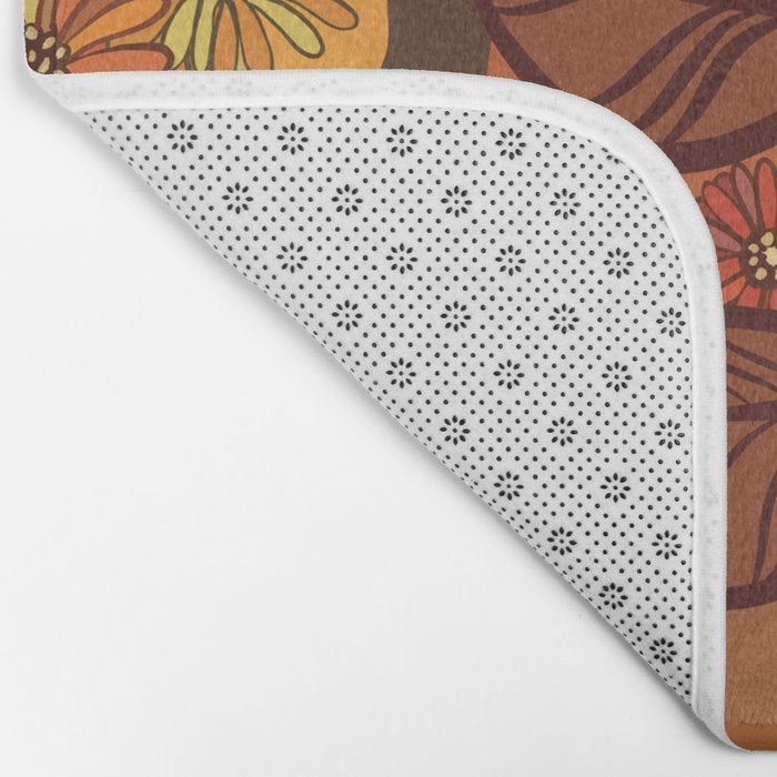 70s, Sunflower, retro, rainbow, warm colors, 60s, boho Bath Mat Gallery Image 2