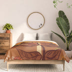 70s, Sunflower, retro, rainbow, warm colors, 60s, boho Comforter Gallery Image 3