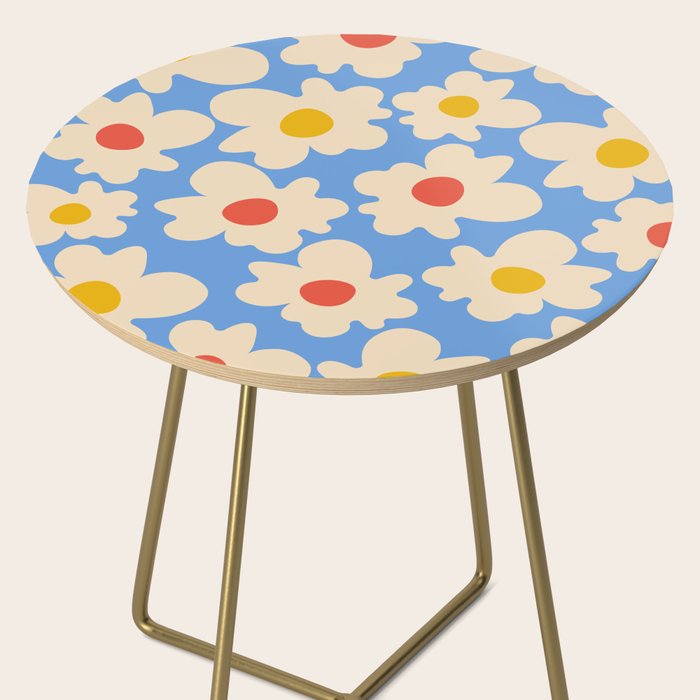 Abstract Flower Shape - Blue, Yellow and Red Side Table Gallery Image 2