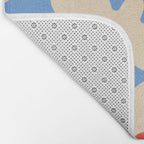Abstract Flower Shape - Blue, Yellow and Red Bath Mat Gallery Image 2