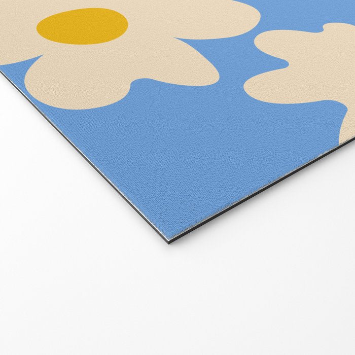 Abstract Flower Shape - Blue, Yellow and Red Welcome Mat Gallery Image 2