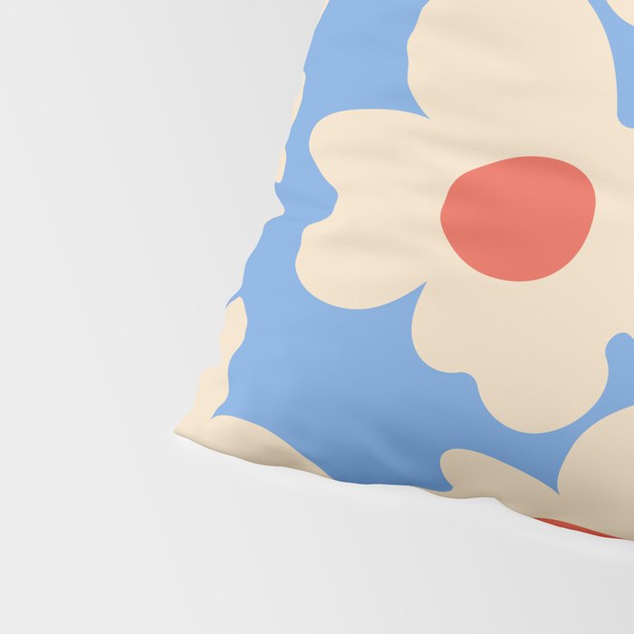 Abstract Flower Shape - Blue, Yellow and Red Pillow Sham Gallery Image 4