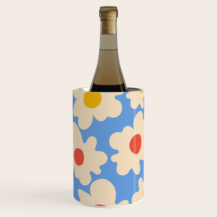Abstract Flower Shape - Blue, Yellow and Red Wine Chiller Gallery Image 1