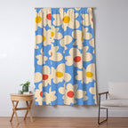 Abstract Flower Shape - Blue, Yellow and Red Window Curtain Gallery Image 5