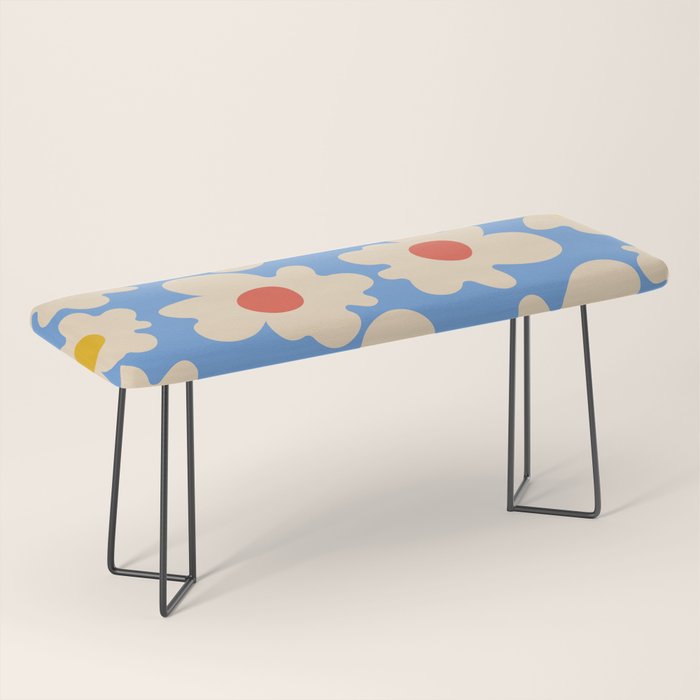Abstract Flower Shape - Blue, Yellow and Red Bench Gallery Image 1