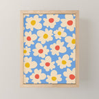 Abstract Flower Shape - Blue, Yellow and Red Mini Art Print Gallery Image 1