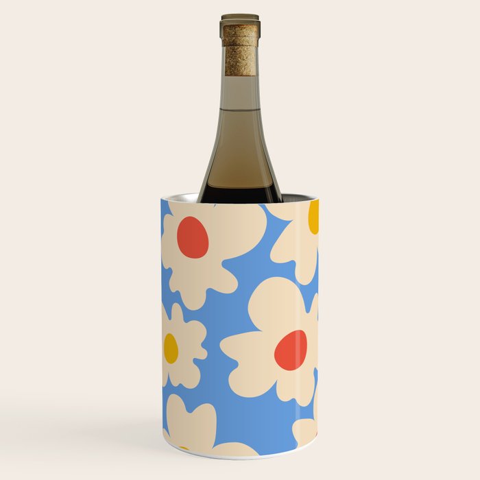 Abstract Flower Shape - Blue, Yellow and Red Wine Chiller Gallery Image 2