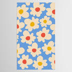 Abstract Flower Shape - Blue, Yellow and Red Tablecloth Gallery Image 2
