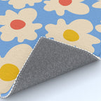 Abstract Flower Shape - Blue, Yellow and Red Rug Gallery Image 4