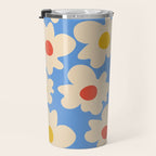 Abstract Flower Shape - Blue, Yellow and Red Travel Mug Gallery Image 3