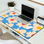 Abstract Flower Shape - Blue, Yellow and Red Desk Mat Gallery Image 2