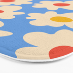 Abstract Flower Shape - Blue, Yellow and Red Bath Mat Gallery Image 3
