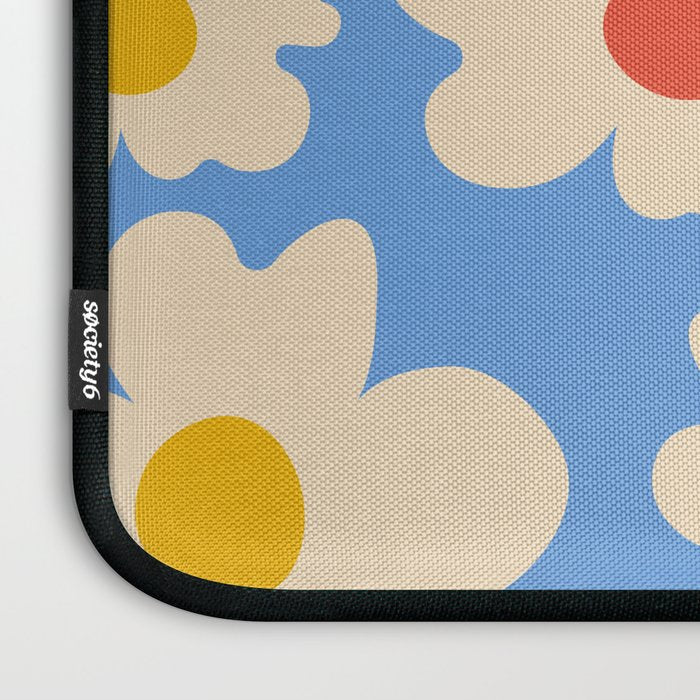 Abstract Flower Shape - Blue, Yellow and Red Laptop Sleeve Gallery Image 3