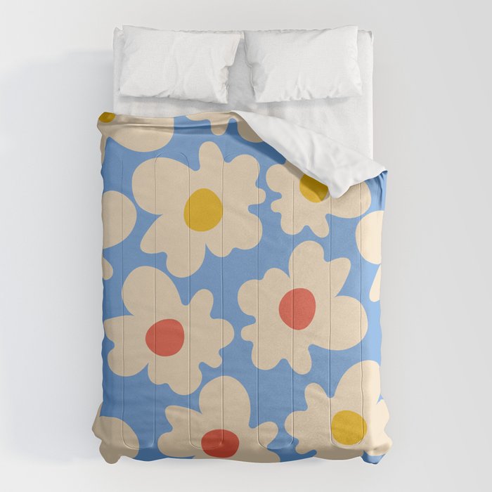 Abstract Flower Shape - Blue, Yellow and Red Comforter Gallery Image 6