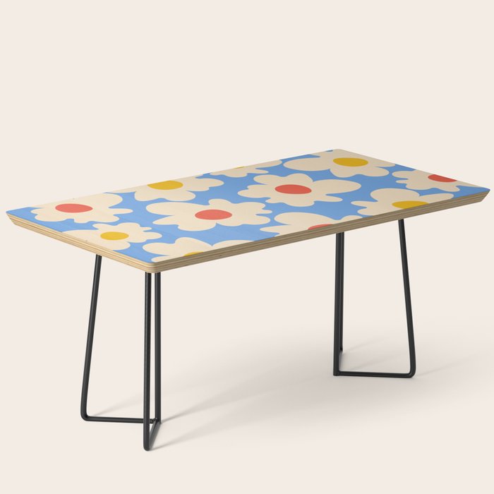 Abstract Flower Shape - Blue, Yellow and Red Coffee Table Gallery Image 1