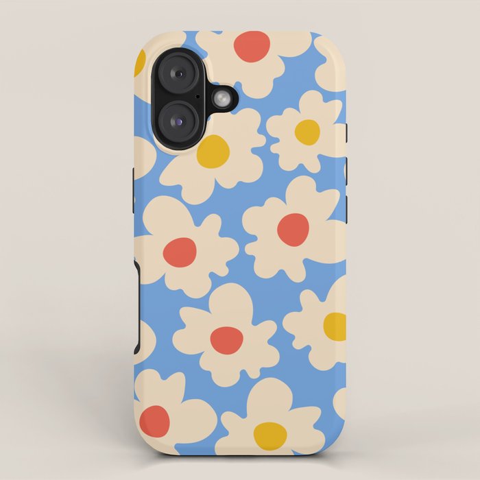 Abstract Flower Shape - Blue, Yellow and Red iPhone Case Gallery Image 1