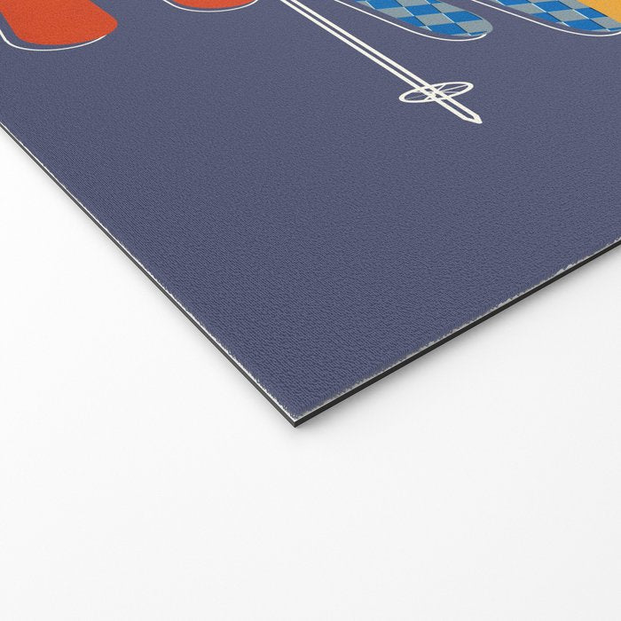 Retro Colorful Skis Welcome Mat Gallery Image 2