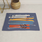 Retro Colorful Skis Rug Gallery Image 1