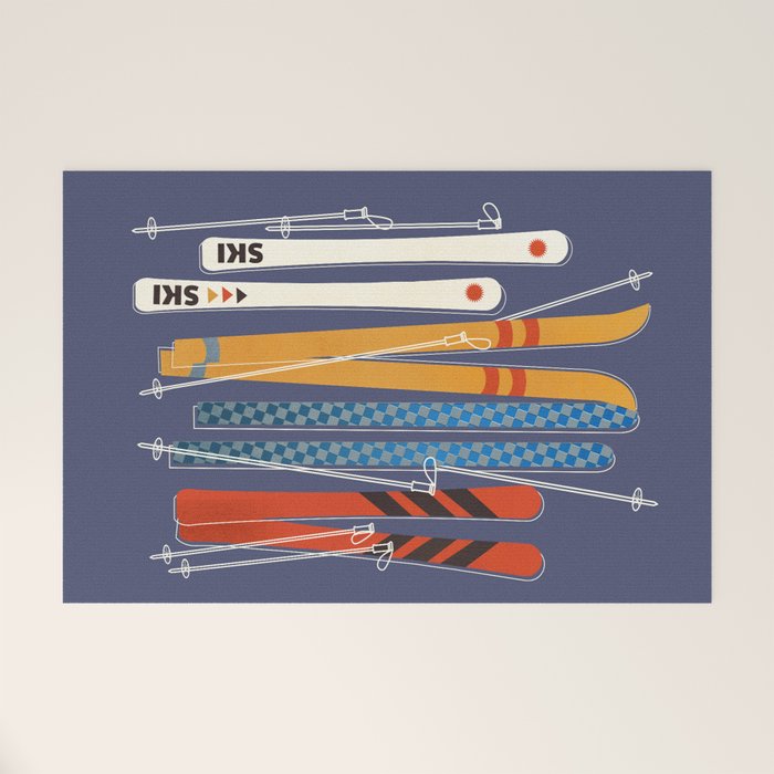 Retro Colorful Skis Welcome Mat Gallery Image 1