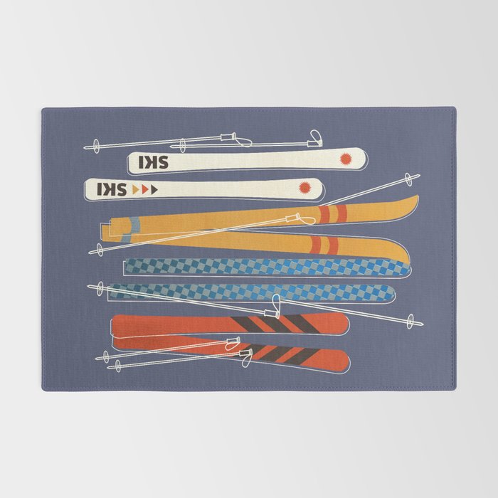 Retro Colorful Skis Rug Gallery Image 2