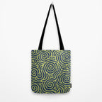 Ripple Effect Pattern Blue and Chartreuse Tote Bag Gallery Image 2