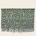 Ripple Effect Pattern Blue and Chartreuse Wall Hanging Gallery Image 1