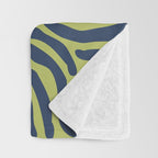 Ripple Effect Pattern Blue and Chartreuse Throw Blanket Gallery Image 3
