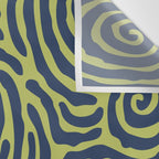 Ripple Effect Pattern Blue and Chartreuse Wall Tapestry Gallery Image 3