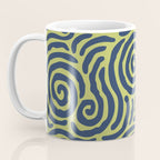 Ripple Effect Pattern Blue and Chartreuse Coffee Mug Gallery Image 3