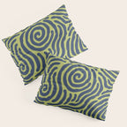 Ripple Effect Pattern Blue and Chartreuse Pillow Sham Gallery Image 3