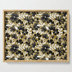 Blossom Pattern â Black & White on Kraft Serving Tray Gallery Image 1
