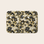 Blossom Pattern â Black & White on Kraft Bath Mat Gallery Image 1