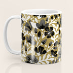 Blossom Pattern â Black & White on Kraft Coffee Mug Gallery Image 3