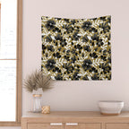 Blossom Pattern â Black & White on Kraft Wall Tapestry Gallery Image 2