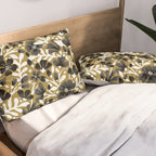 Blossom Pattern â Black & White on Kraft Pillow Sham Gallery Image 2