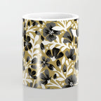 Blossom Pattern â Black & White on Kraft Coffee Mug Gallery Image 4