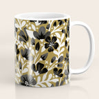 Blossom Pattern â Black & White on Kraft Coffee Mug Gallery Image 1